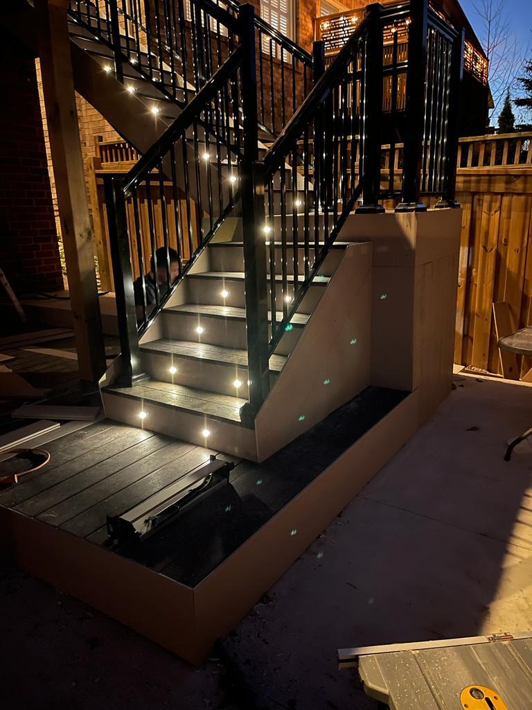 Composite Stairs With Lighting over Composite Deck